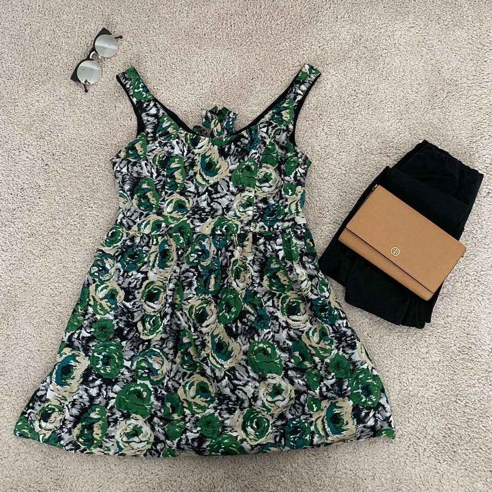 Green mini summer dress